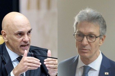 Alexandre de Moraes e Romeu Zema -  (crédito: Luiz Silveira/STF e Alexandre Guzanshe/EM/D.A. Press)