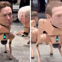 Cães robôs com faces de Elon Musk e  Mark Zuckerberg viram atração de museu - Redes sociais