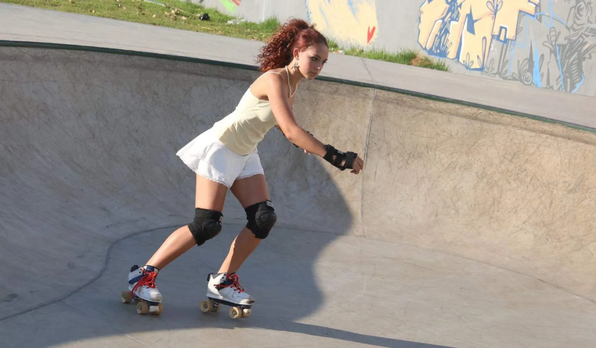 A patinadora e estudante Arielle Giordana, de 17 anos, reside entre Contagem e BH e elogiou a qualidade da pista