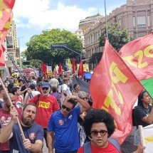 Presidente da CUT-MG defende redução da jornada de trabalho em ato em BH - Alexandre Guzanshe/EM/D.A Press
