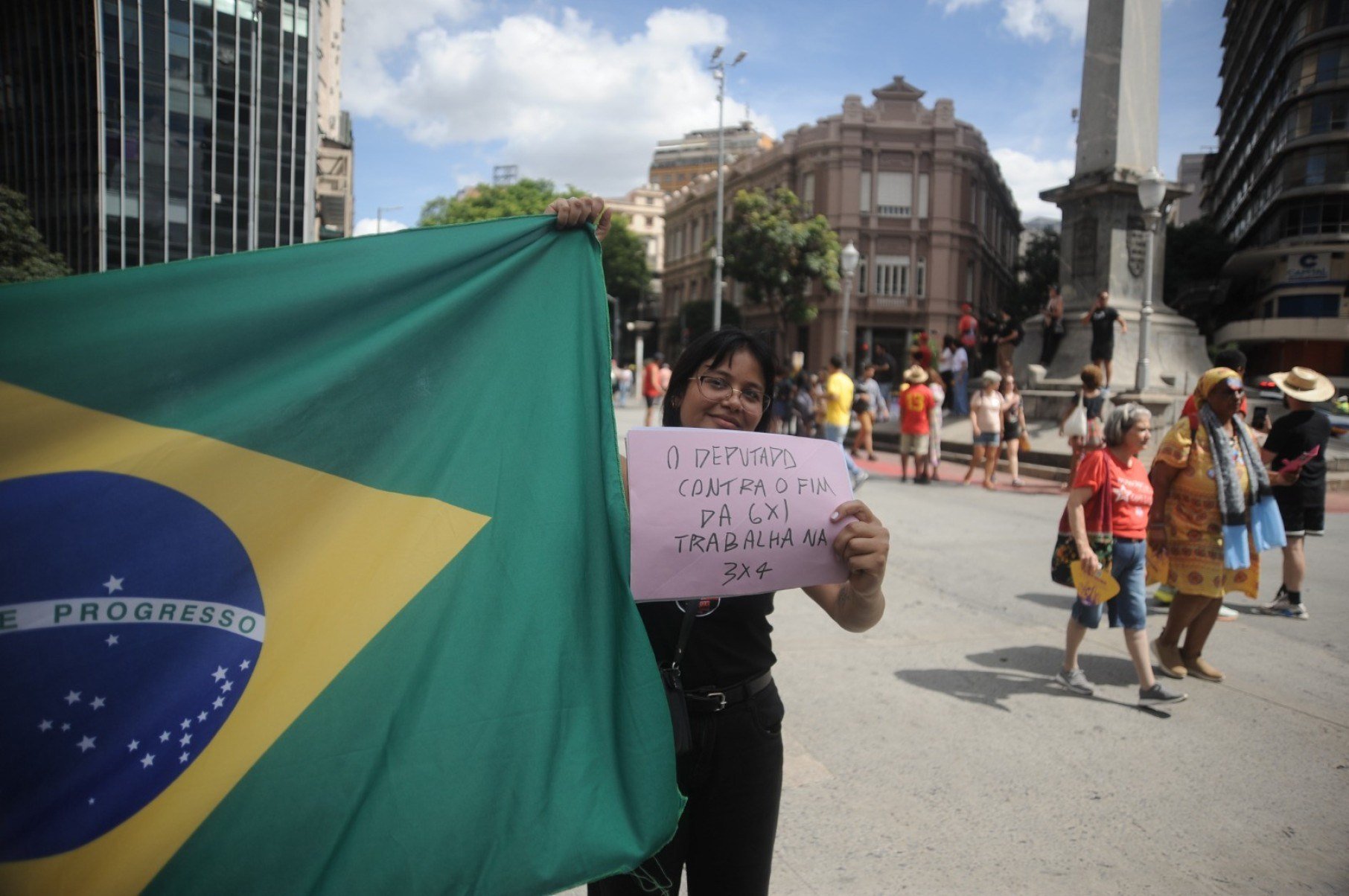Manifesta&ccedil;&atilde;o do Dia do Trabalhador realizada nesta sexta-feira (1&ordm;/5), na&nbsp;Pra&ccedil;a Raul Soares, em Belo Horizonte