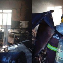 Homem troca botijão de gás e vazamento provoca incêndio no Norte de Minas - Divulgação/CBMMG