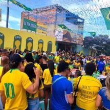 Banda transforma Santa Luzia em cenário de Copa do Mundo para audiovisual - Jair Amaral/EM/D.A Press