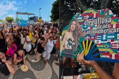 Energia contagiante! Fãs de Shakira chegam de todo o mundo para o show no Rio -  (crédito: Tupi)