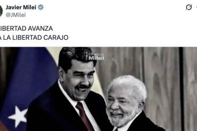 Milei associa Lula a Maduro para festejar invasão americana -  (crédito: Foto: Reprodução/X)