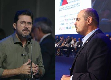 Luís Eduardo Falcão e Mateus Simões voltaram a trocar farpas -  (crédito: AMM TV/Reprodução e Gil Leonardi / Imprensa MG)