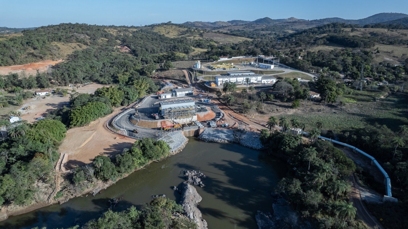 A Unidade de Capta&ccedil;&atilde;o no Rio Paraopeba faz parte da complexa engrenagem de capta&ccedil;&atilde;o e tratamento que garante a &aacute;gua na Regi&atilde;o Metropolitana de Belo Horizonte. -  (crédito: Divulga&ccedil;&atilde;o/Copasa)