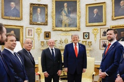Aliados de Lula e Trump participaram do encontro nesta quinta-feira (7/5) -  (crédito: Ricardo Stuckert / PR)