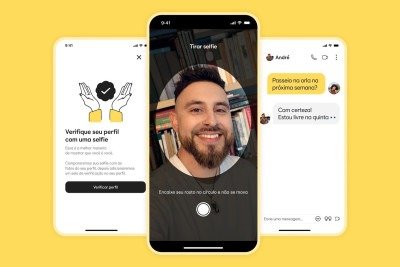 O processo de verifica&ccedil;&atilde;o de fotos por selfie, aprimorado no Bumble, assegura autenticidade e seguran&ccedil;a aos usu&aacute;rios. -  (crédito: Divulga&ccedil;&atilde;o)