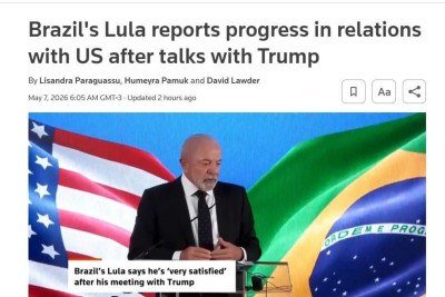 Reportagem do El País destacou que Trump e Lula demonstraram 'sintonia' apesar das tensões nos últimos meses -  (crédito: Reprodução/El País)
