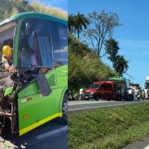 Acidente entre caminhão e ônibus na BR-040 deixa oito feridos  - CBMMG/Divulgação
