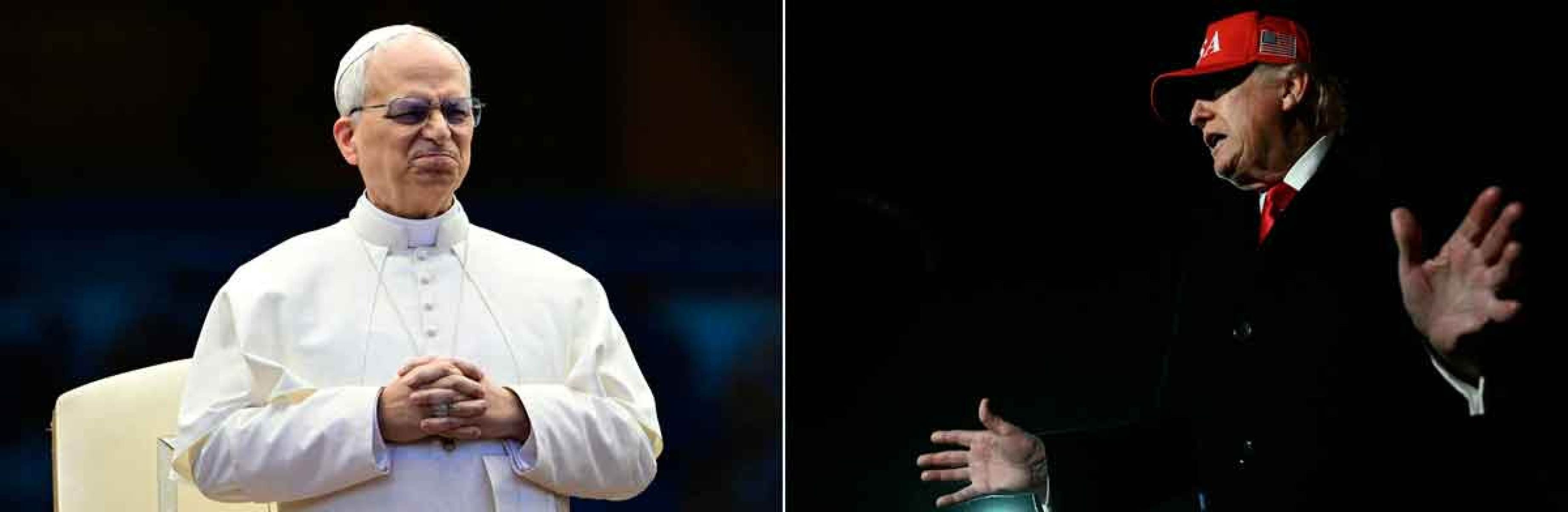 o papa le&atilde;o xiv j&aacute; se manifestou contra as posi&ccedil;&otilde;es beligerantes do presidente dos estados unidos, donald trump 