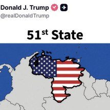 Trump publica imagem da Venezuela como 51º estado dos EUA em rede social - Reprodu&ccedil;&atilde;o