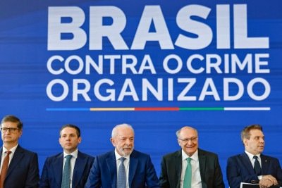 Presidente Lula anunciou programa contra o crime organizado nesta terça -  (crédito: SEAUD/PR)