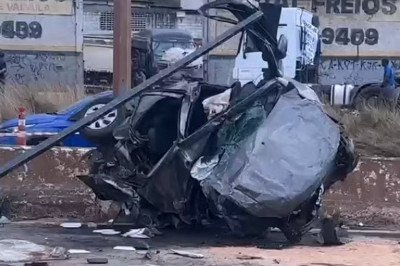 Acidente na região Oeste da capital mineira deixou ao menos duas pessoas feridas e causou grande congestionamento no sentido Vitória -  (crédito: Reprodução/Redes Sociais)
