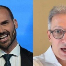Eduardo Bolsonaro ataca Zema após crítica a Flávio: ‘Não seja tão baixo' - JUAN MABROMATA / AFP e Reprodução/Instagram