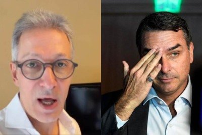Romeu Zema criticou Flávio Bolsonaro pela conversa com Daniel Vorcaro -  (crédito: Reprodução/Instagram e Daniel RAMALHO / AFP)