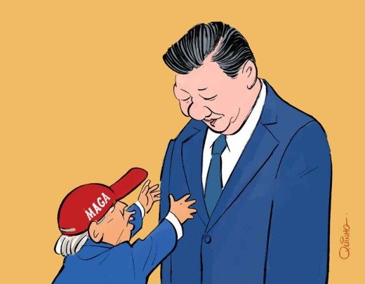 Trump e Xijing
 -  (crédito: Quinho)