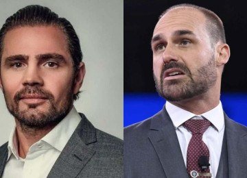 PF suspeita que dinheiro de Vorcaro tenha custeado despesas de Eduardo Bolsonaro nos EUA -  (crédito: Reprodução/Saul Loeb/AFP)