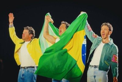 Jonas Brothers fizeram show único no Brasil -  (crédito: Redes sociais)