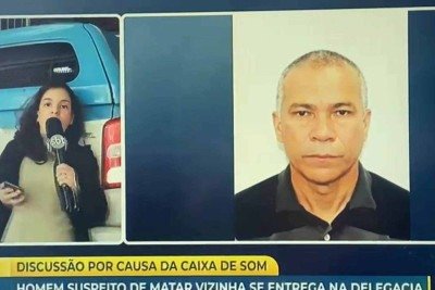"Est&aacute; tudo bem, foi s&oacute; um susto, n&atilde;o me machucou, n&atilde;o sinto nenhuma dor nem tenho roxos", tranquilizou a jornalista.  -  (crédito: SBT Rio/Reprodu&ccedil;&atilde;o)