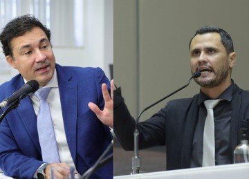 Deputado Cristiano Silveira e senador Cleitinho  -  (crédito: Luis Santana e Daniel Protzner/ ALMG)