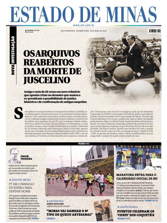 - (crédito: Capa do Estado de Minas)