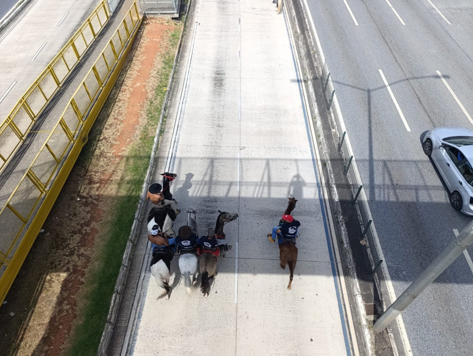 A comitiva cruzou a pista e lembrou a quem passava que, por mais metrópole que Belo Horizonte seja, as raízes mineiras guardam um jeito muito próprio de ser-Alexandre Guzanshe/EM/D.A.Press