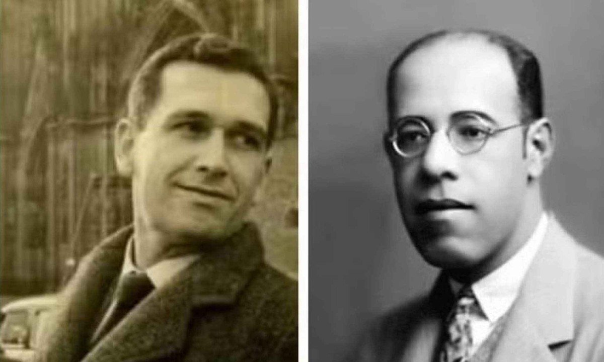 Fotos dos escritores Fernando Sabino e M&aacute;rio de Andrade