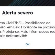 Chuva de granizo pode atingir BH, e Defesa Civil emite alerta severo  - Reprodu&ccedil;&atilde;o