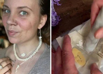 Amanda Booth transforma fluidos corporais, cordão umbilical e até unhas em peças afetivas; -  (crédito: Redes sociais)