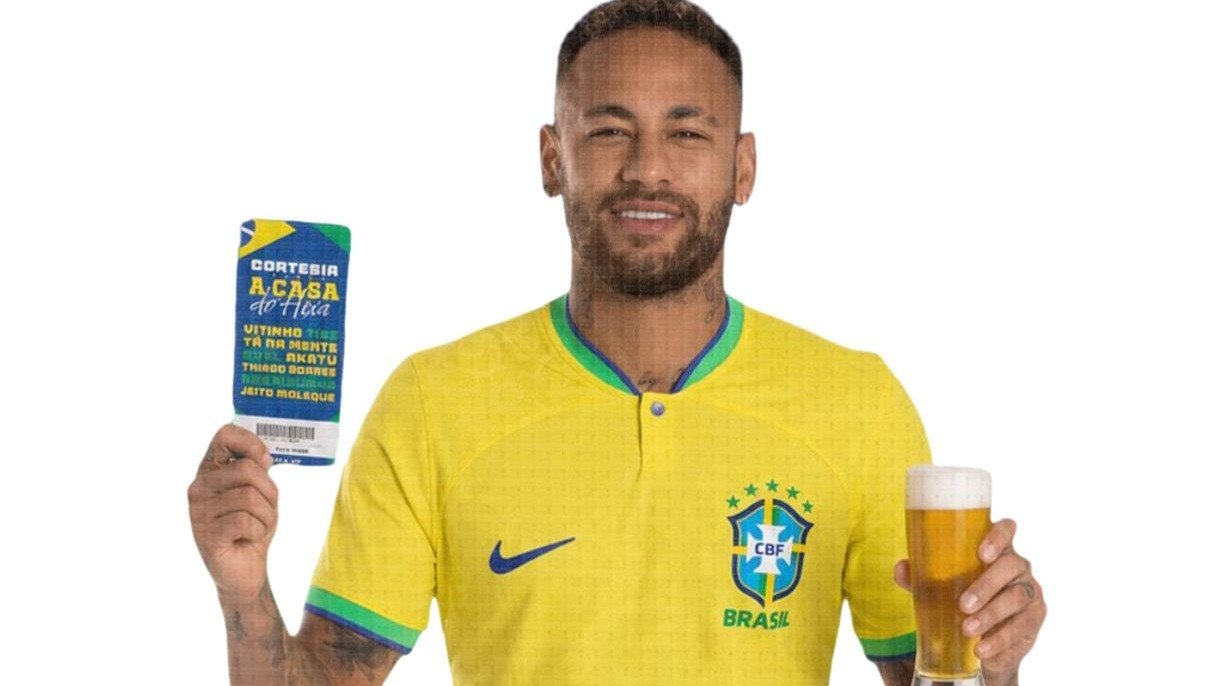 Neymar Jr. estampa a promo&ccedil;&atilde;o do evento "A Casa do Hexa", que oferece cortesias e chopp em BH para celebrar a Copa. -  (crédito: Divulga&ccedil;&atilde;o)