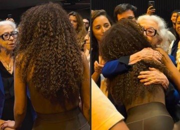 Fernanda Montenegro assiste peça de Taís Araújo no Rio e faz discurso emocionante -  (crédito: Tupi)