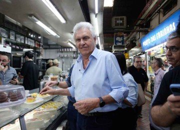 Mais moderado, o ex-governador Ronaldo Caiado viu sua intenção de voto decair após escândalo -  (crédito: Edesio Ferreira/EM/D.A. Press – 24/4/26)