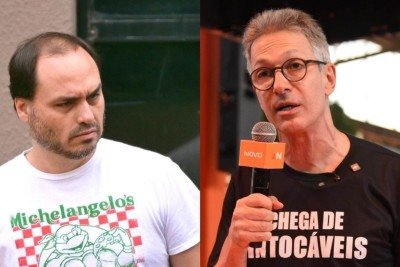 Carlos Bolsonaro e Romeu Zema -  (crédito: Evaristo SA / AFP e Gladyston Rodrigues/EM/D.A Press)