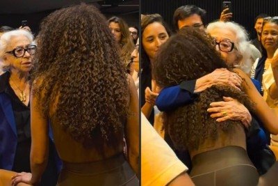 Fernanda Montenegro assiste peça de Taís Araújo no Rio e faz discurso emocionante -  (crédito: Tupi)