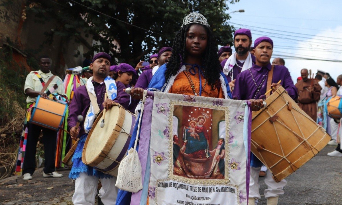 Aniversário de 82 anos ininterruptos da Guarda de Moçambique 13 de Maio de Nossa Senhora do Rosário, no Bairro Concórdia, Região Nordeste de Belo Horizonte.-Mannu Meg/EM/D.A Press
