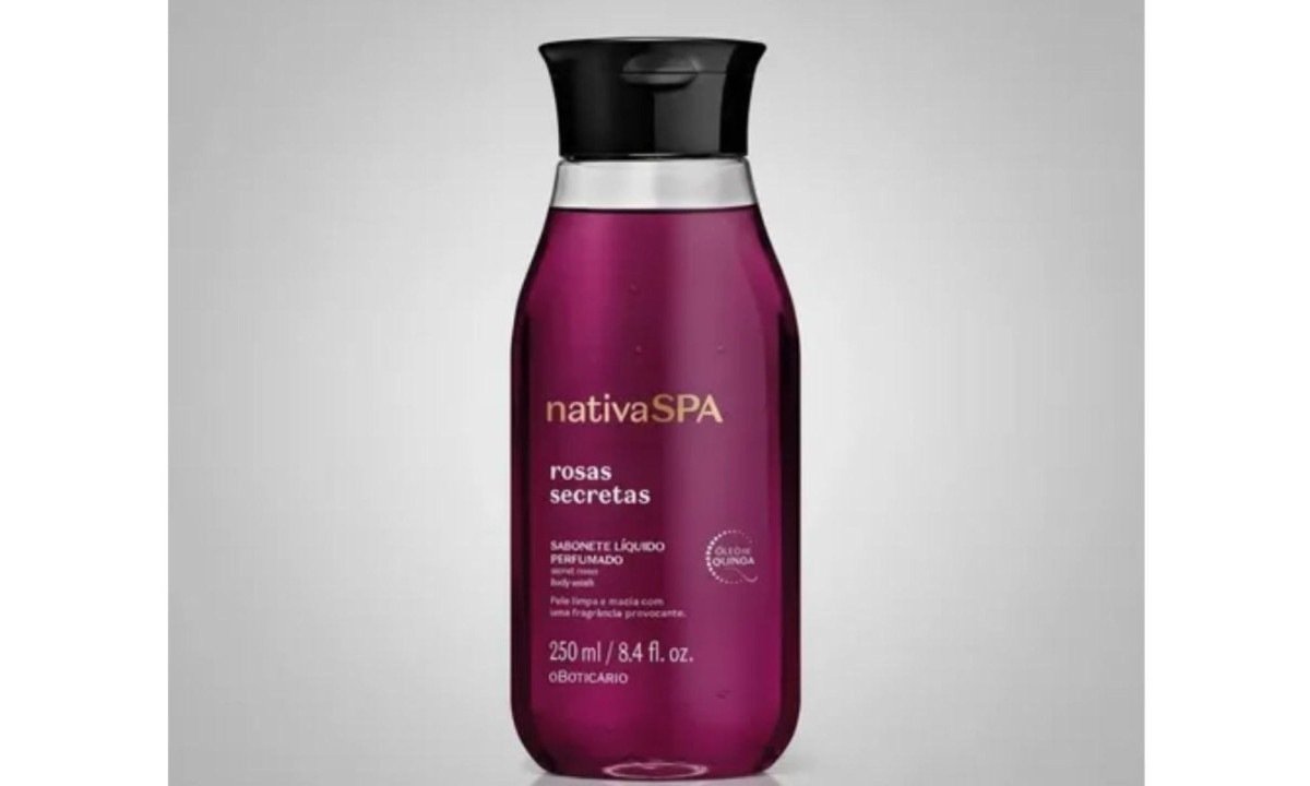 Sabonete l&iacute;quido cole&ccedil;&atilde;o Rosas Secretas, nova linha da Nativa SPA, de O Botic&aacute;rio 