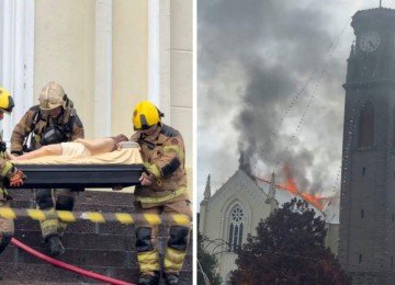 Imagem de Jesus Cristo sobreviveu a incêndio em igreja -  (crédito: solaris991fm / caminhosdaserragaucha)