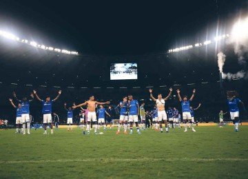 A equipe e a torcida celestes têm mais um encontro decisivo na noite desta quinta-feira (28/5), no Mineirão -  (crédito: Gustavo Martins/ Cruzeiro)