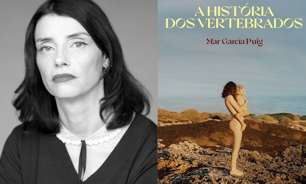 Escritora Mar Garc&iacute;a Puig e a capa de "A hist&oacute;ria dos vertebrados" 