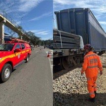 MG: jovem é atropelado por trem enquanto caminhava por linha férrea - CBMMG / Reprodução
