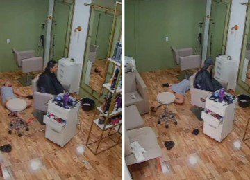 Mulher desmaiou cinco vezes em trinta minutos enquanto fazia o cabelo da irmã -  (crédito: Redes sociais)
