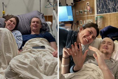 Kelli e Robbie se casaram no hospital, dez dias antes de ele morrer -  (crédito: Redes sociais)