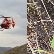 Mulher picada por cobra é resgatada de helicóptero na Serra do Cipó  - Reprodução/CBMMG