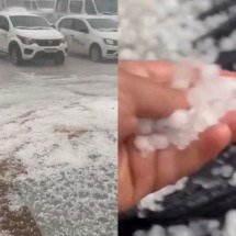 Temporal deixa ruas de cidades do Sul de Minas cobertas de gelo - Reprodução/Redes Sociais