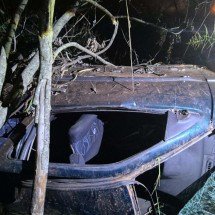 Carro invade contramão, capota e deixa dois mortos na BR-262 - PRF/Reprodução