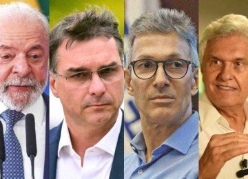 Lula ganha de Flávio Bolsonaro e empata com Zema e Caiado no 2º turno
 -  (crédito: Marcelo Camargo/Agência Brasil - Evaristo Sa / AFP - Leandro Couri/EM/D.A PRESS - Gladyston Rodrigues/EM/D.A.Press)