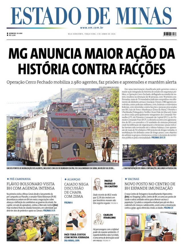 - (crédito: CAPA DO ESTADO DE MINAS)