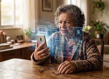 Reconhecimento facial, aplicativos e serviços digitais ampliam o acesso a direitos, mas ainda ignoram as necessidades de uma população que envelhece rapidamente
 -  (crédito: gemini)